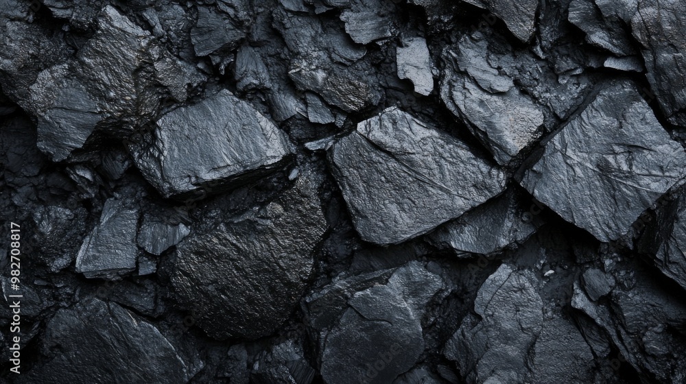 Black coal background showing the rough texture of the fossil fuel