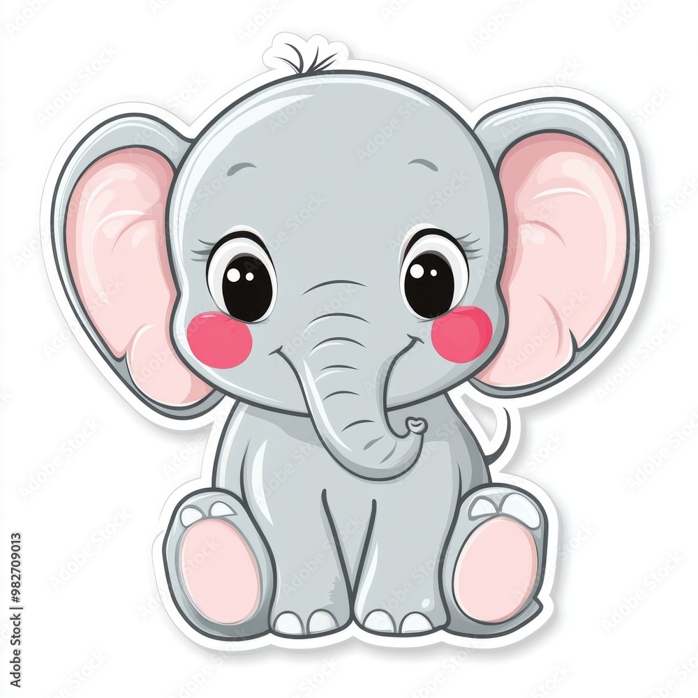 Fototapeta premium Cute Baby Elephant.