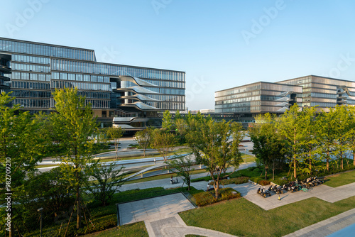 Obraz na płótnie Tiantai Plaza, Office Building, Commercial District w salonie