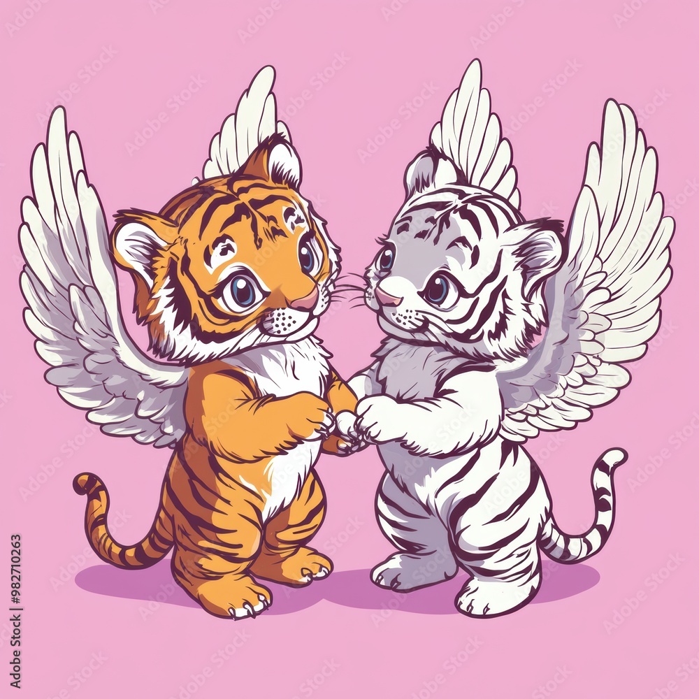 Obraz premium Angel Tiger Cubs.