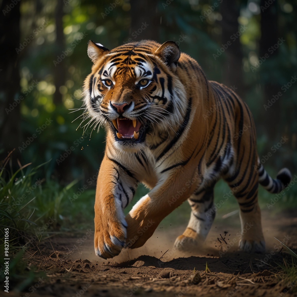 Fototapeta premium tigre corriendo para casar