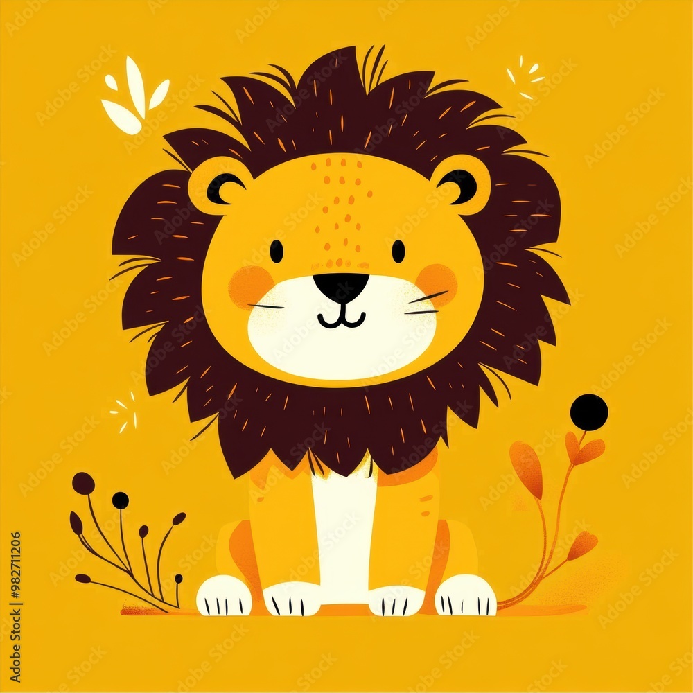 Cute Cartoon Lion. Cute Cartoon Lion.