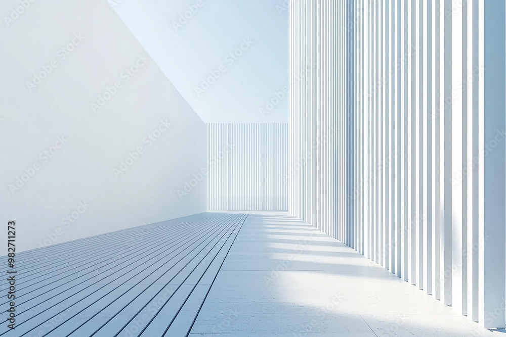 Fototapeta premium 3D rendering white space architecture minimalist background