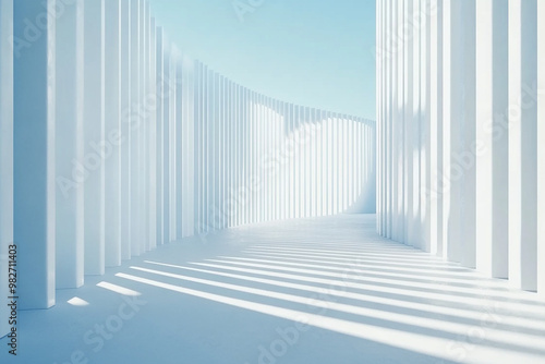 3D rendering white space architecture minimalist background