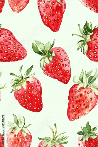 Watercolor Strawberries.