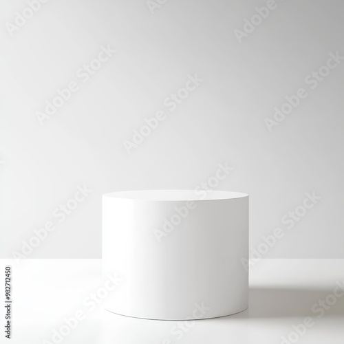 White cylinder on a white background