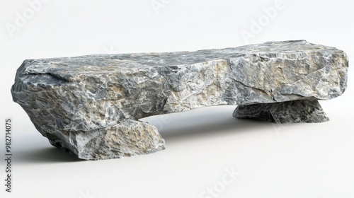 outdoor stone bench with a rough-hewn