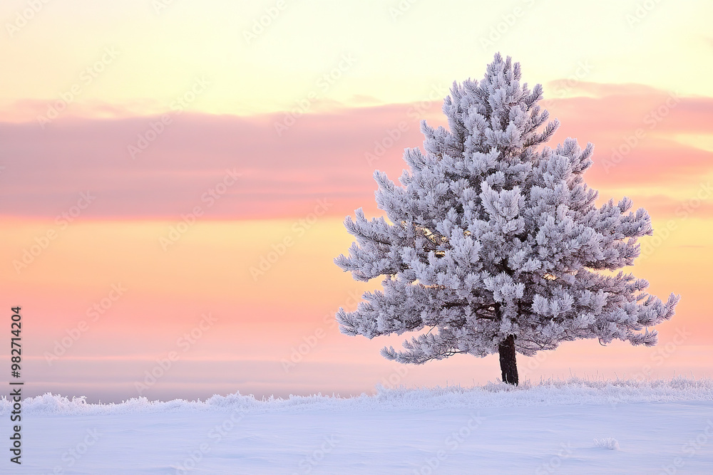 Winter Solitude: Pine Tree in Frost Winter Solitude: Pine Tree in Frost