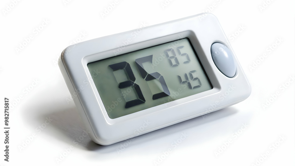 A digital thermometer, centered on a white background A digital thermometer, centered on a white background