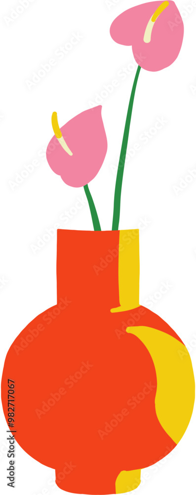 Vase in doodle style. Hand drawn minimal design. Perfect for wallpaper, template, banner, wall decor, print, postcard, cover. Vector illustration Vase in doodle style. Hand drawn minimal design. Perfect for wallpaper, template, banner, wall decor, print, postcard, cover. Vector illustration