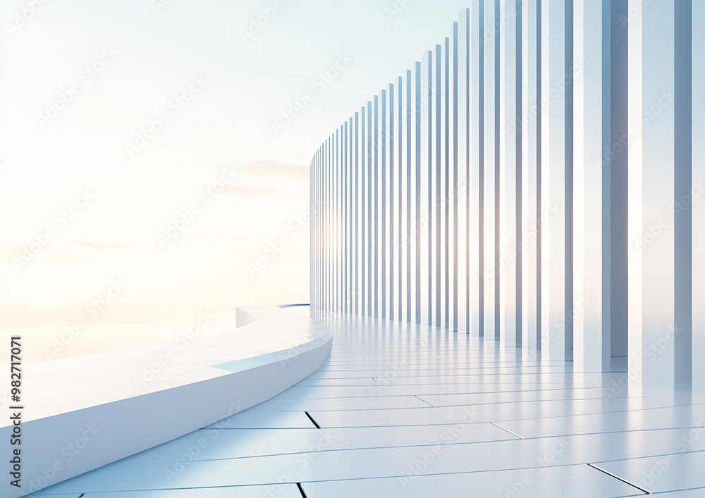 3D rendering white space architecture minimalist background 3D rendering white space architecture minimalist background