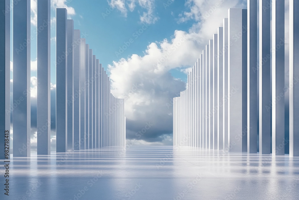 3D rendering white space architecture minimalist background 3D rendering white space architecture minimalist background