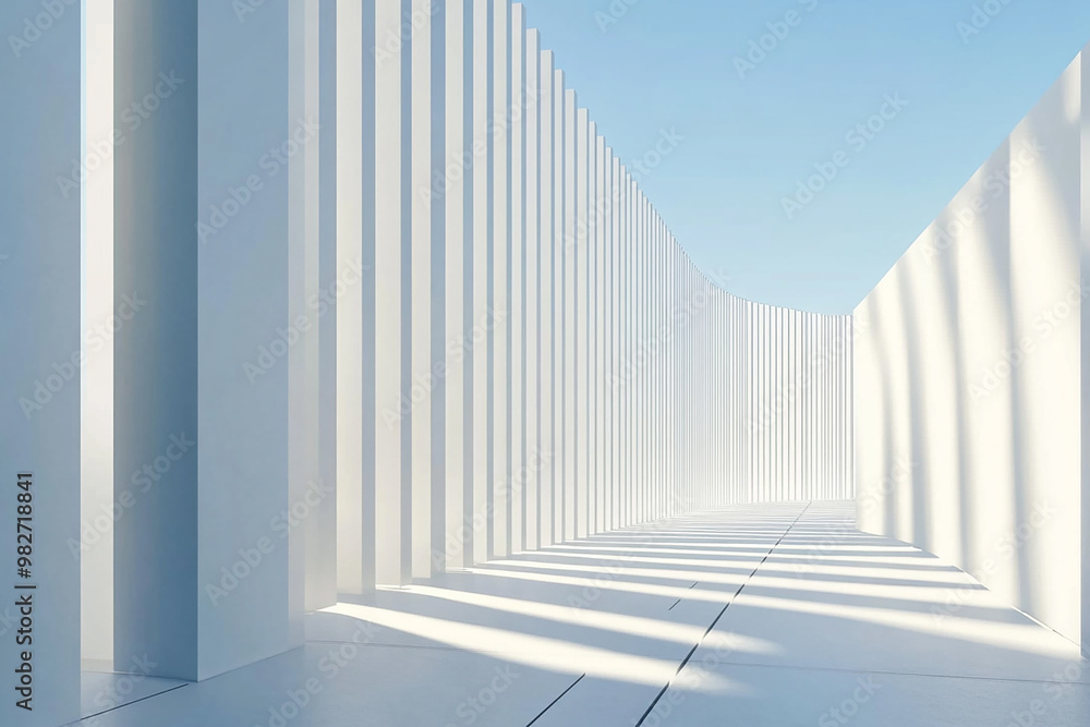 Obraz premium 3D rendering white space architecture minimalist background