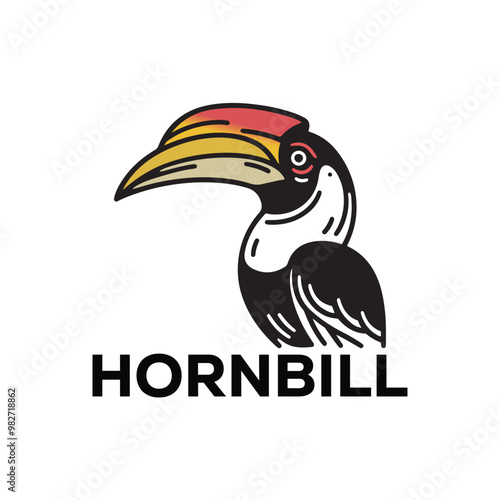 Hornbill bird illustration