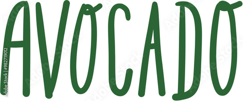 Avocado sketch in doodle style. Hand drawn minimal design. Perfect for wallpaper, template, banner, wall decor, print, postcard, cover. Vector illustration