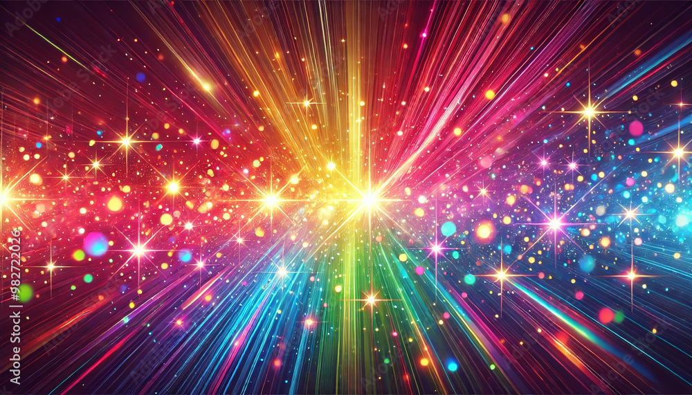 Fototapeta premium Rainbow Spectrum with Light Flares