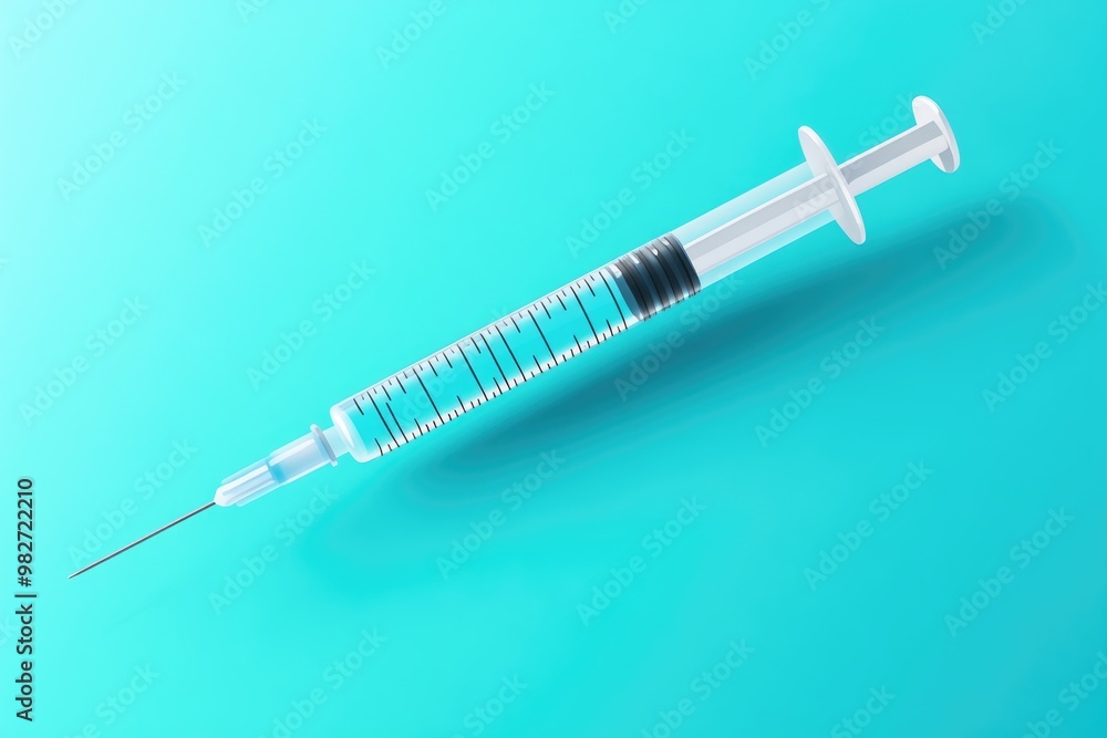 Realistic disposable syringe with needle Ideal for vaccination concepts and designs Suitable for vaccine injection featuring a 3D plastic syringe in a 2D cartoon illustration Realistic disposable syringe with needle Ideal for vaccination concepts and designs Suitable for vaccine injection featuring a 3D plastic syringe in a 2D cartoon illustration