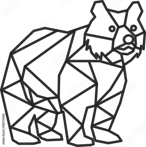 Bear. Vector Bear. Bear Geometric Design.
