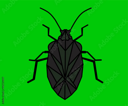 Cockroaches. Vector Cockroach. Cockroach Geometry Design. Cockroach green background