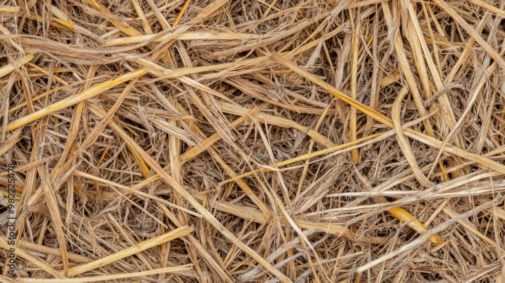 Natural hay texture under warm sunlight in a rustic field during late afternoon hours Natural hay texture under warm sunlight in a rustic field during late afternoon hours