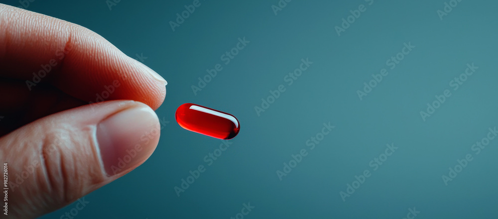 A person is holding a pill in their hand A person is holding a pill in their hand