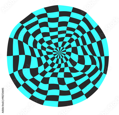 Psychedelic checkerboard poster