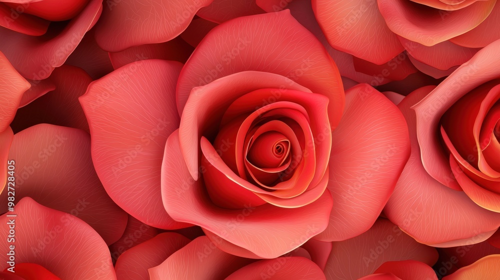 A stunning display of fresh roses in full bloom, radiating warmth and romance in springtime A stunning display of fresh roses in full bloom, radiating warmth and romance in springtime