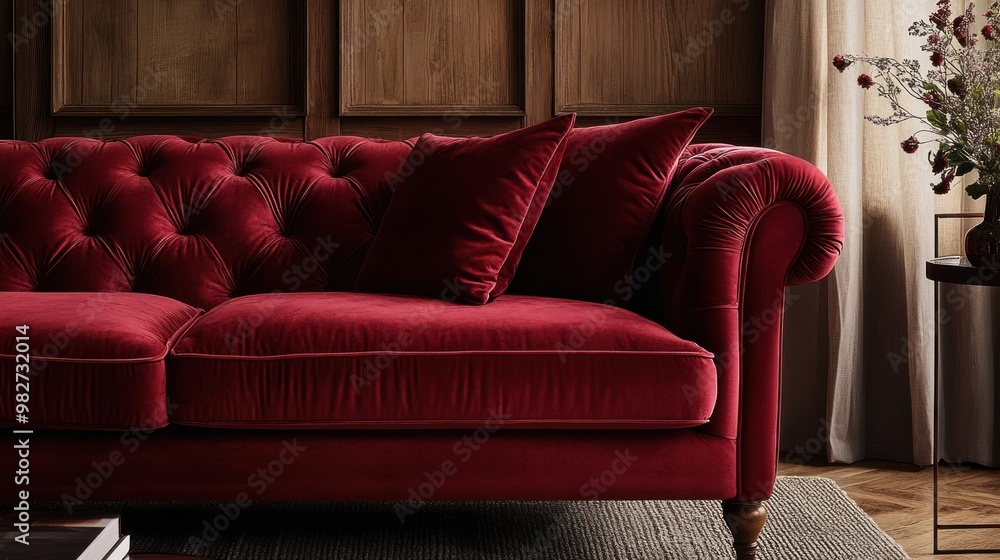 Obraz premium An elegant deep red design with a smooth, refined surface, offering a timeless and sophisticated look.