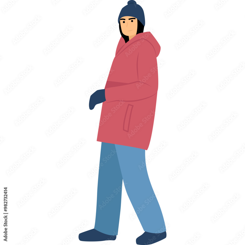 People Wearing Winter Jacket Illustration People Wearing Winter Jacket Illustration