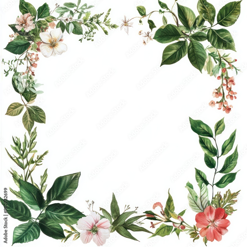 Naklejka premium Botanical Wedding Frame --v 6.1 Job ID: 9878ccf4-6a99-4748-ae44-dd57374ca852
