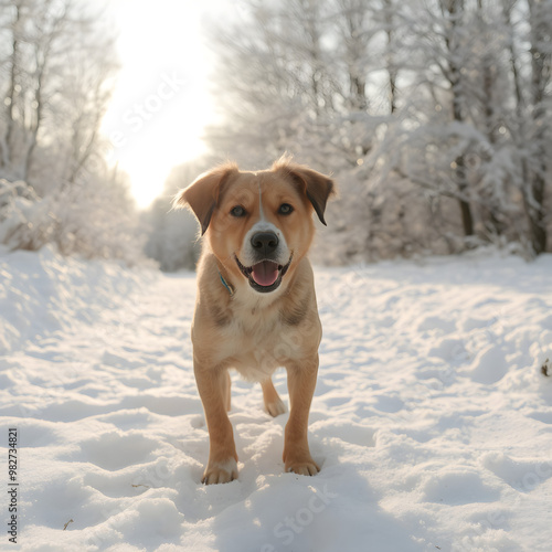 Dog in snow