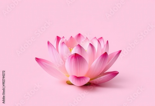 Pink Lotus Flower on a Pale Pink Background