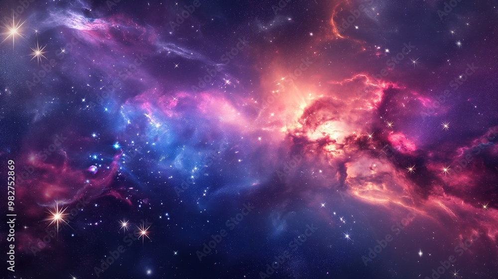 Naklejka premium Nebula and galaxies in space