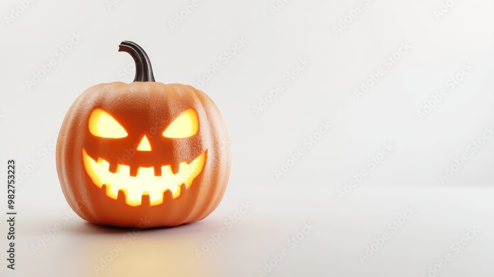 A carved pumpkin with a mischievous grin, illuminated from within, perfect for Halloween. A carved pumpkin with a mischievous grin, illuminated from within, perfect for Halloween.