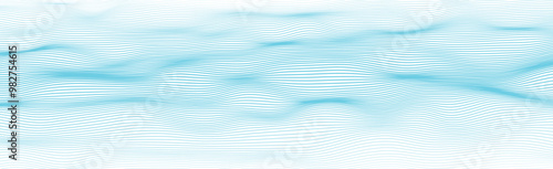 Abstract vector soft blue line art wave design. Artistic background. Water ripple, soft liquid effect. Smooth, vibrant and minimalistic ocean with calm surface.