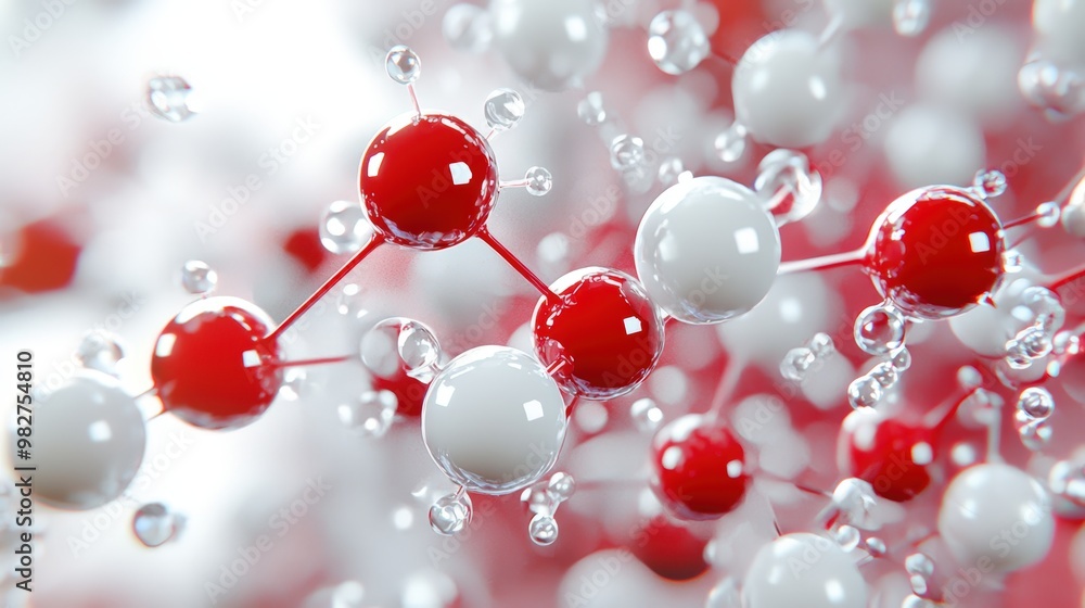 Red and white spheres Red and white spheres