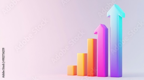 Colorful bar graph with upward arrows, symbolizing growth and progress in data visualization. Free Download Colorful bar graph with upward arrows, symbolizing growth and progress in data visualization. - GFXLoad