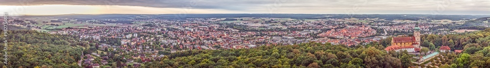 Drone panorama of the historic Bavarian town of Amberg in the morning light Drone panorama of the historic Bavarian town of Amberg in the morning light