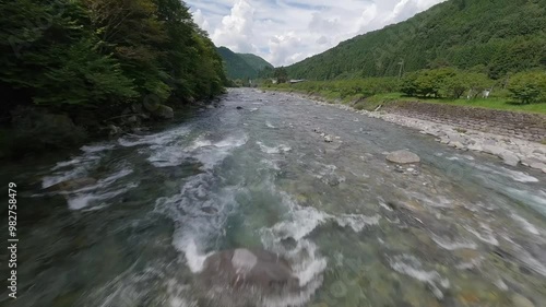 japan gifu gero Kosaka River fpv drone 4k footage