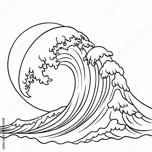 Powerful and Energetic Sea Wave at the Peak of Its Splash, AI Generation
