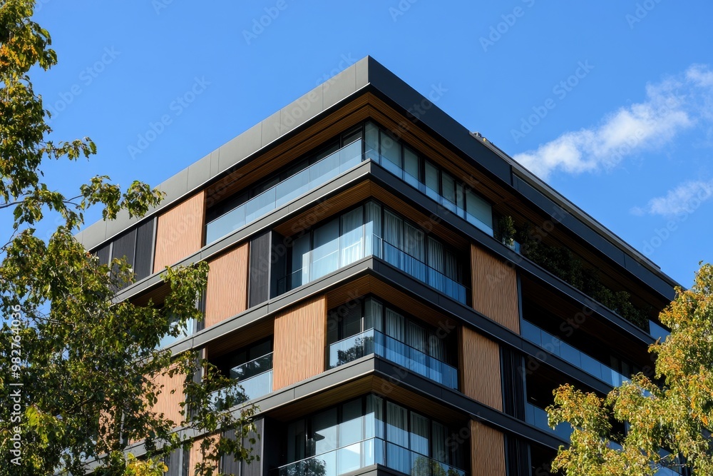 Obraz premium Residential and commercial Apartment building in inner Melbourne suburb VIC , Sydney NSW Australia, ai