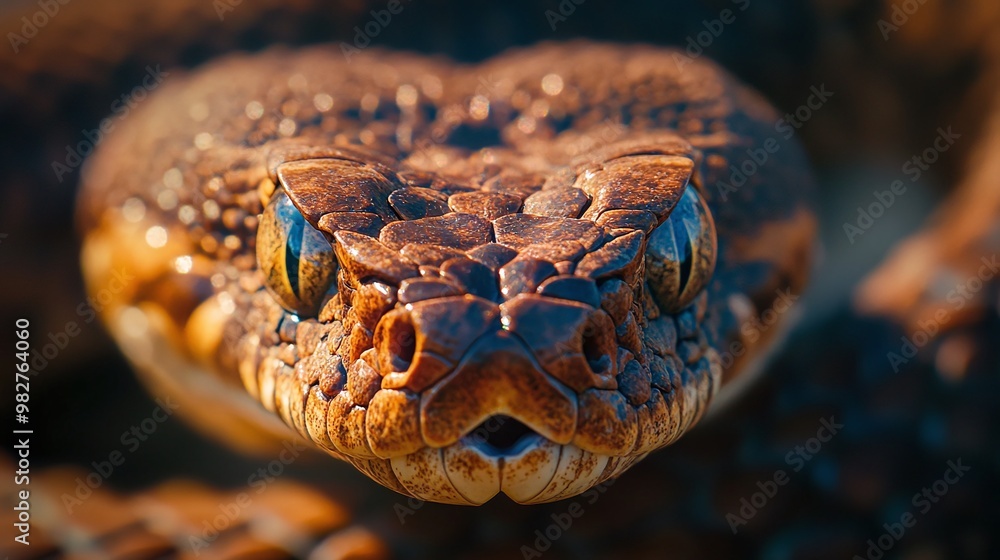 closeup of venomous rattlesnake with fangs ready to strike in aggressive defense position showcasing predator reptile in nature closeup of venomous rattlesnake with fangs ready to strike in aggressive defense position showcasing predator reptile in nature