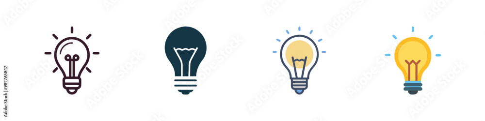 set of Light bulb icons isolated on white background set of Light bulb icons isolated on white background