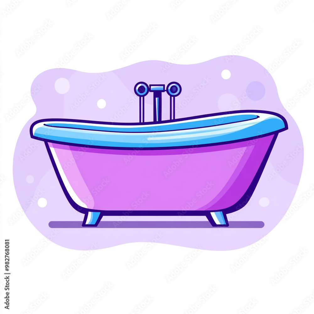 A simple icon of the bathtub in illustration style. Isolated on a white background. A simple icon of the bathtub in illustration style. Isolated on a white background.