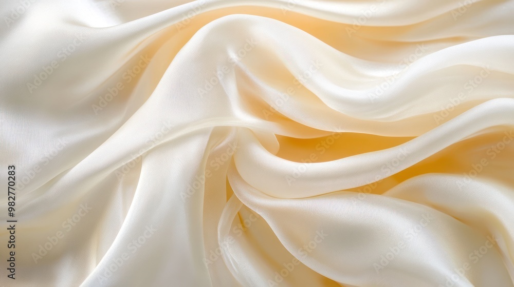 Fototapeta premium A close-up of smooth, flowing white fabric with subtle textures and shades.
