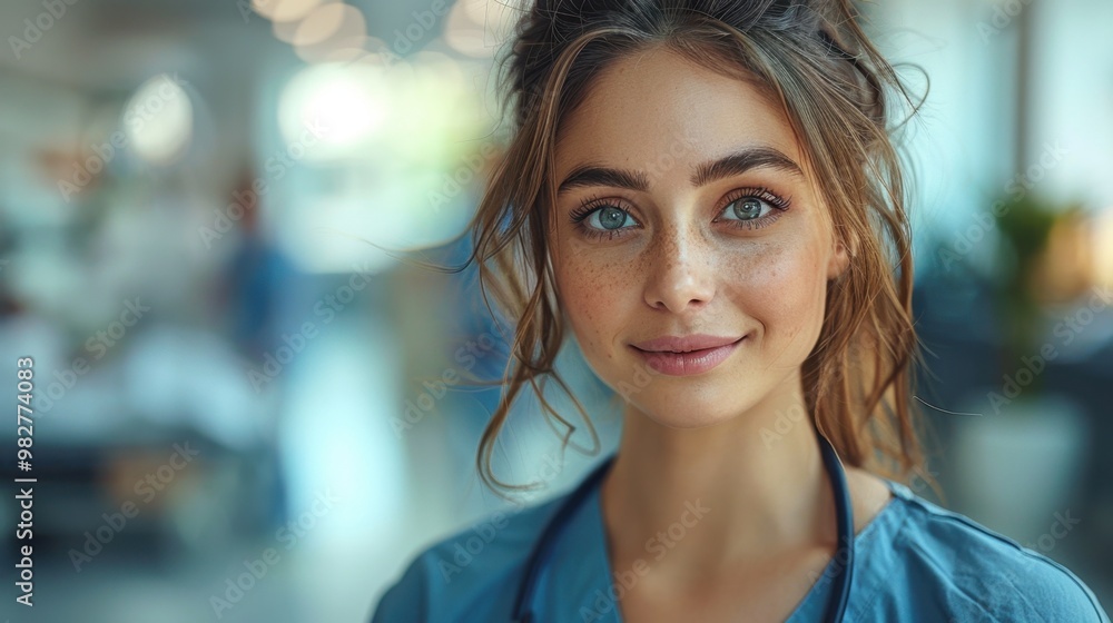 A highly realistic image of a person engaged in Nurse – Caring for patients in a hospital The scene is well-lit, with natural light highlighting the details. The background is slightly blurred A highly realistic image of a person engaged in Nurse – Caring for patients in a hospital The scene is well-lit, with natural light highlighting the details. The background is slightly blurred