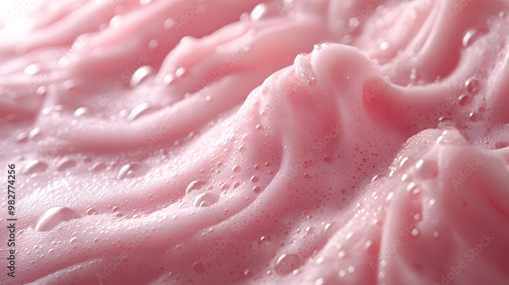 Luxurious pink soap with foam Luxurious pink soap with foam
