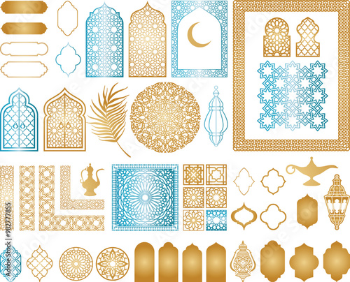 Arabic Oriental Vector Elements. Arabian Ornament. Traditional Pattern	
