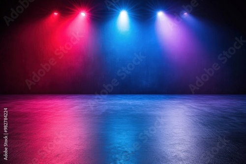 Colorful Stage Lights with Dark Background for Events photo