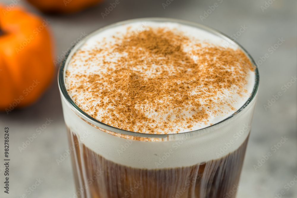 Autumn Iced Pumpkin Spice Latte with Cold Foam Autumn Iced Pumpkin Spice Latte with Cold Foam
